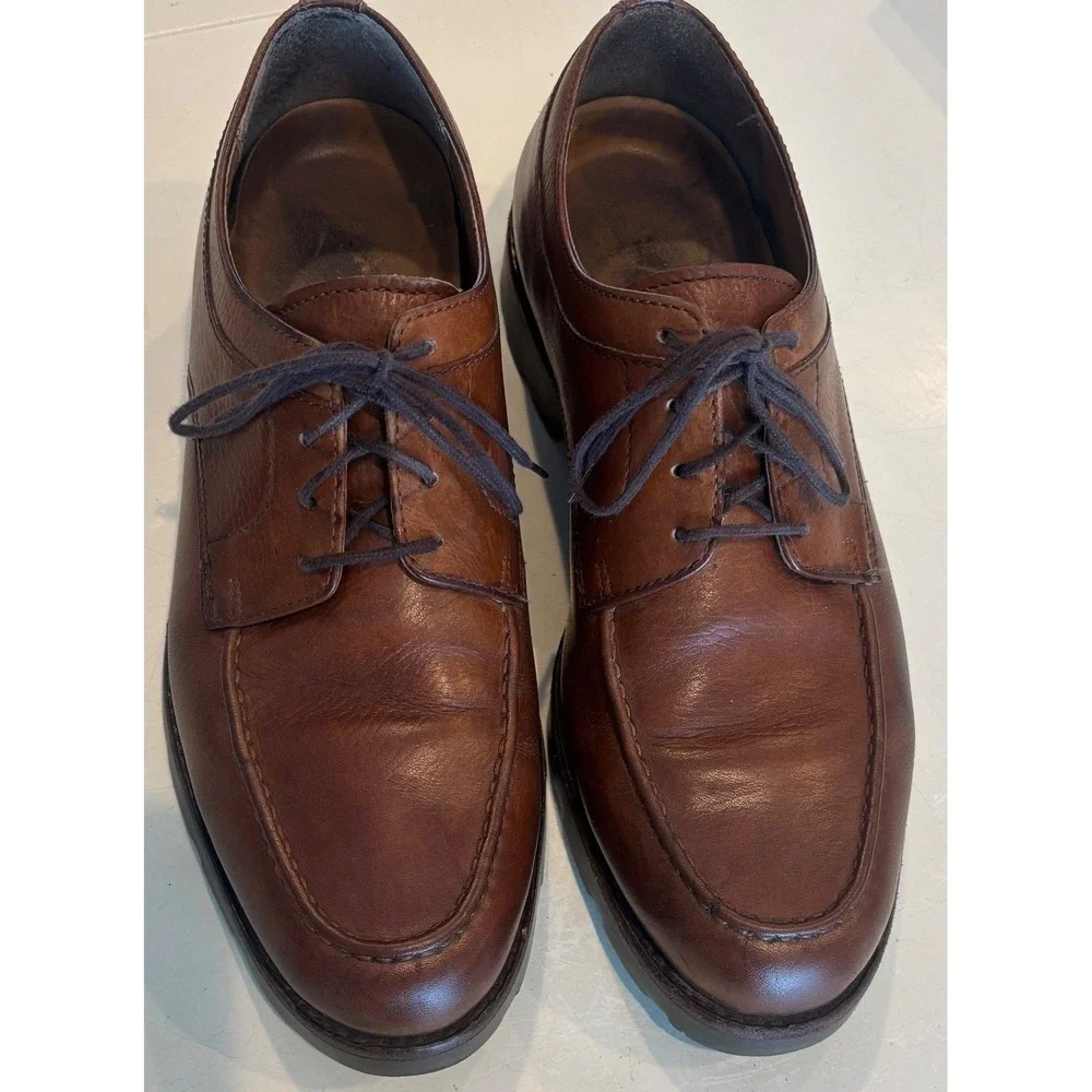 Polo Ralph‎ Lauren Mens Brown Leather Moc Toe Lug Sole Oxford Shoes M7101308-231